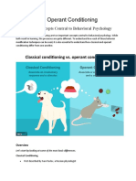 Classical Conditioning vs. Operant Conditioning