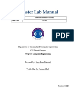 Master Lab Manual: Department of Electrical and Computer Engineering CUI Attock Campus