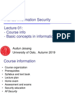 IN2120 Information Security - Course Info - Basic Concepts in Information Security