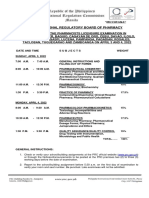 Professional Regulatory Board of Pharmacy: Date and Time