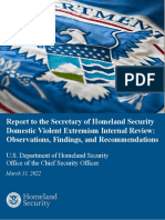 Report To The Secretary of Homeland Security Domestic Violent Extremism Internal Review Observations, Findings, and Recommendations