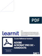 Adobe Acrobat Pro DC - Handouts Day 1: Course Reference Handout