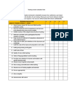 Training Session Evaluation Form