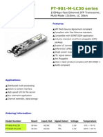 FT-901-M-LC30 Series: 155Mbps Fast Ethernet SFP Transceiver, Multi-Mode 1310nm, LC 30km