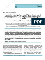 Insecticidal Property of Extract of Piper Nigrum