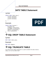 SQL Create Table Statement: Syntax