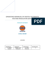 Operating Mannual of Digital Automatic Voltage Regulator (Davr)