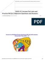 Income Tax MCQs 2020-21 - Income Tax Laws and Practice MCQs - Objective Questions and Answers