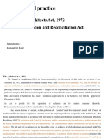 Professional Practice: Topic: The Architects Act, 1972 Arbitration and Reconciliation Act