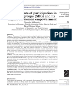 Determinants of Participation in Self-Help-Groups (SHG) and Its Impact On Women Empowerment