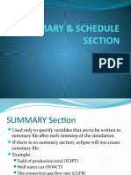 Summary & Schedule Section