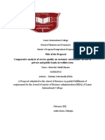 Title of The Proposal Comparative Analysis of Service Quality On Customer Satisfaction:-In Case of Private and Public Banks in Wolkite Town