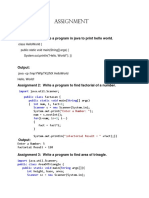 Assignment: Assignment 1: Write A Program in Java To Print Hello World