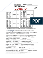 Future: Going To: Grammar Worksheet