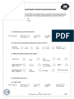 Young People's Internet Usage Questionnaires