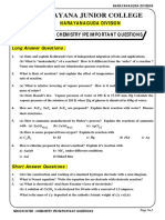 Narayana Junior College: Narayanaguda Division Senior Inter: Chemistry Ipe Important Questions