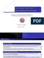 NLP: Background and Overview: Introduction To Natural Language Processing (CSE5321)