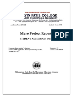 Micro Project Report On: Student Admission System