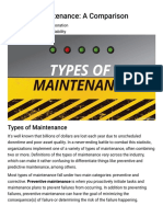 Types of Maintenance - A Comparison