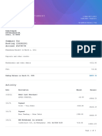 Bank Account Statement: Summary For Routing Account