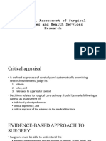 Critical Assessment of Surgical Outcomes and Health Services