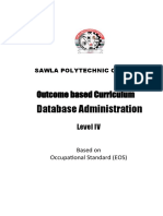 Level IV Data Base Administration Model Curriculum