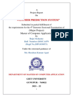 "Weather Prediction System": (Major Project) Master of Computer Application