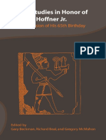 Hittite Studies in Honor of Harry A. Hoffner Jr. On The Occasion of His 65TH Birthday