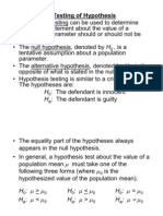 Hypothsis Testing - One Sample