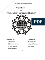 "Online Library Management System": Project Report On