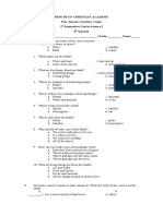 Shin Hyun Christian Academy Pob. Ilawod, Cuartero, Capiz 1 Summative Test in Science I 4 Quarter Name: - Grade: - Score