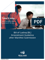 Take It Easy.: Bill of Lading (BL) Amendment Guideline After Manifest Submission