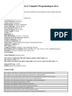 CSE 1223: Introduction To Computer Programming in Java: Course Description