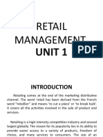 Retail Management: Unit 1