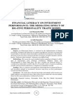 Financial Literacy On Investment Performance: The Mediating Effect of Big-Five Personality Traits Model