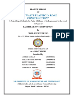 "Use Waste Plastic in Road Construction": Bachelor of Technology in Civil Engineering