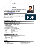 Jahid Hossan Jony: Curriculum Vitae