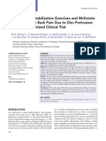 Lumbopelvic Stabilization Exercises and Mckenzie Method in Low Back Pain Due To Disc Protrusion: A Blind Randomized Clinical Trial