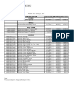 Pricelist January 2011