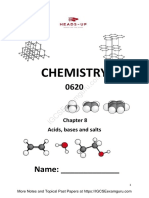 IGCSE Chemistry A - Notes Chapter 8 - Acids, Bases and Salts