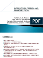 Concept and Sources of Primary Data and Secondary