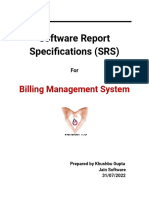 Software Report Specifications (SRS) : Billing Management System