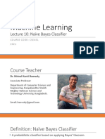 ML Lecture 10 (Naïve Bayes Classifier)