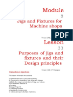 Jigs and Fixtures For Machine Shops: Instructional Objectives