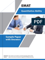 Sample Paper With Answers: Quantitative Ability