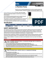 Owner'S Manual: RIM-U Universal Ice Machine Pump