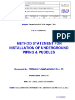 Method Statement For Underground Piping & Puddles Installation