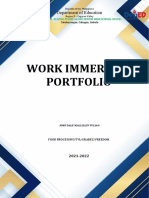 Work Immersion Portfolio: Department of Education