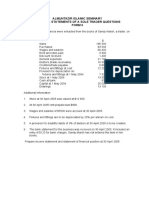 Financial Statements Questions-Sole Trader