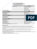 1 - Academic Calendar For MBA Modular Programmes